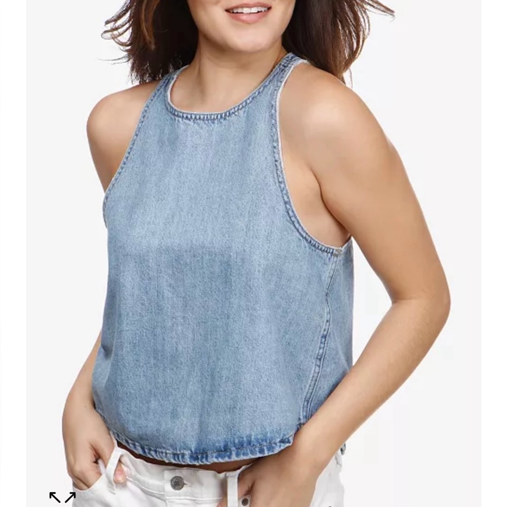 Lucky Brand Light Blue Denim Tank Top